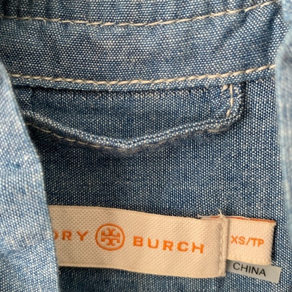 EUC Tory Burch Deneuve Light Blue‎ Denim Knee Length Shirtdress size XS chambray - Picture 5 of 14